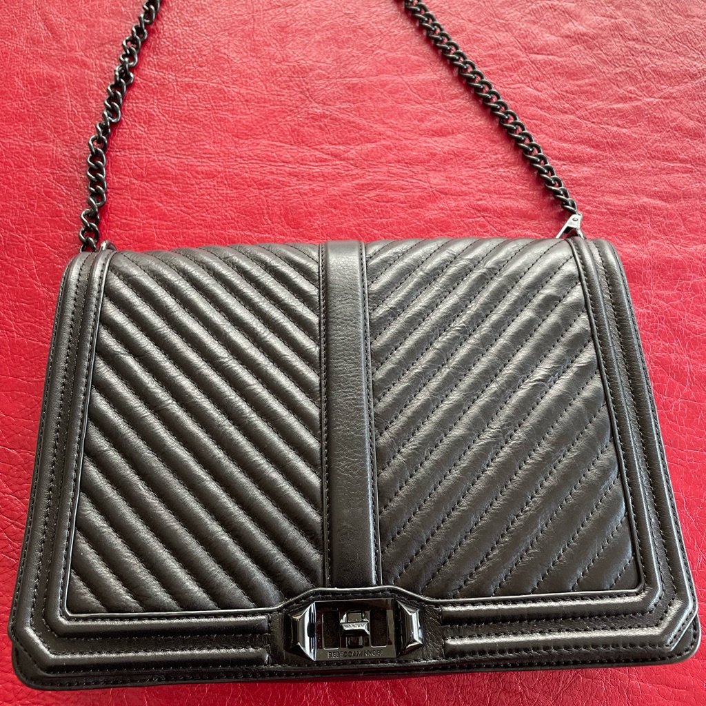 Rebecca Minkoff Chevron Quilted Jumbo Love Crossbody. Tags Inside Bag